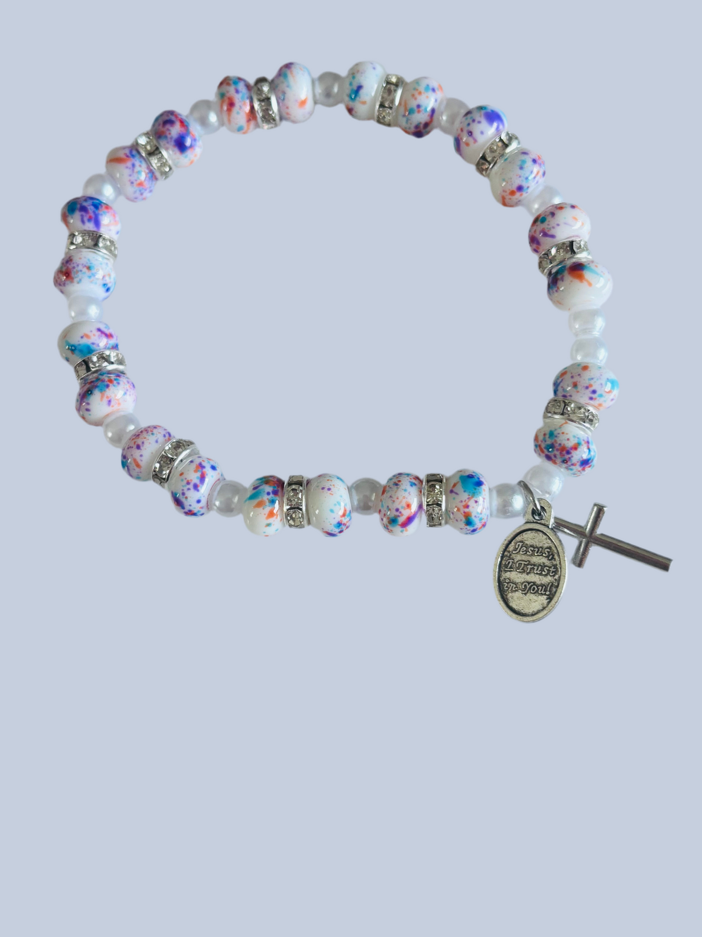 AUTOM DIVINE MERCY SPLATTER ROSARY BRACELET