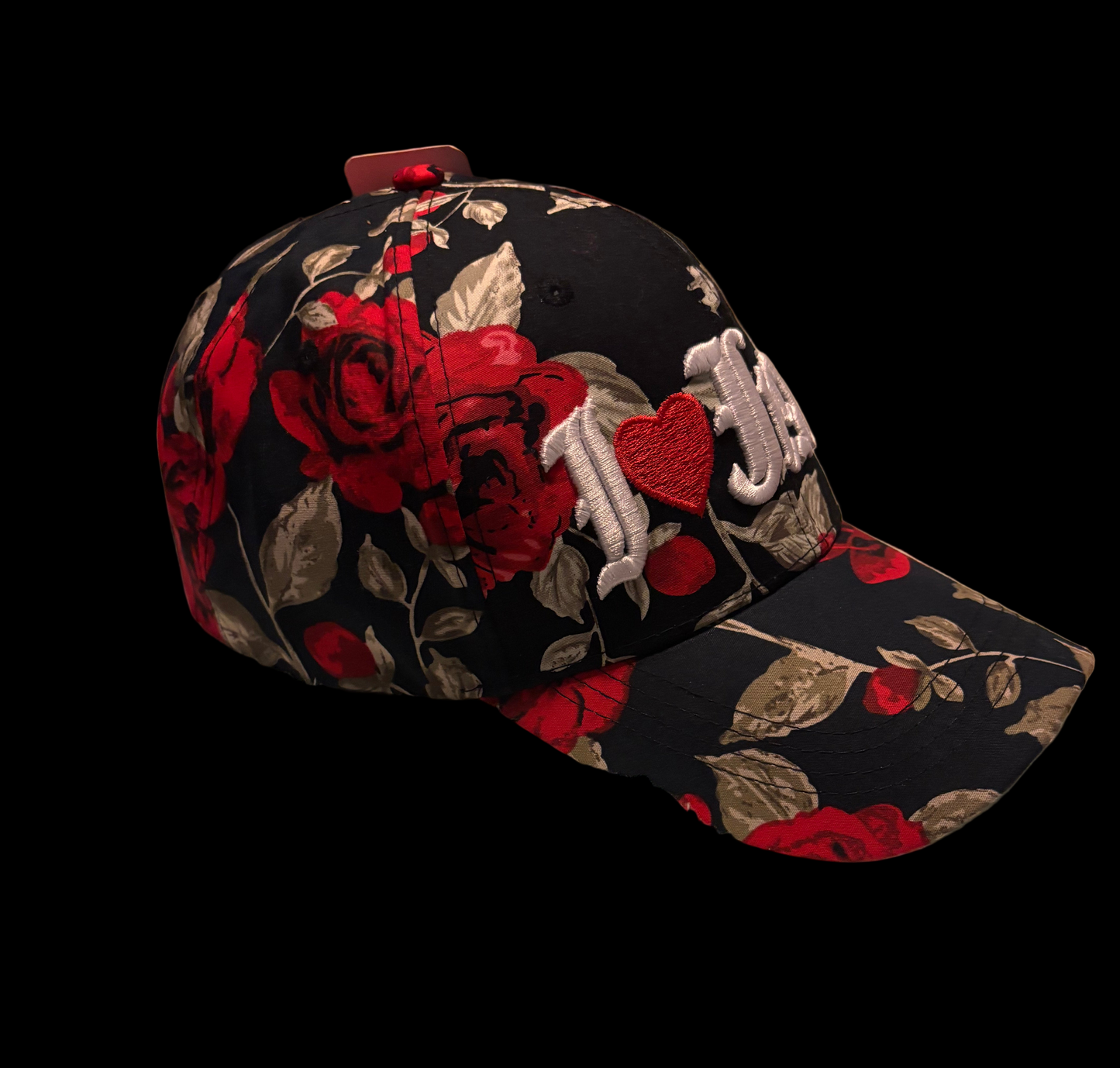 Rose Floral I Love You Jesus Heart Baseball Hat 3 Different Colors Available