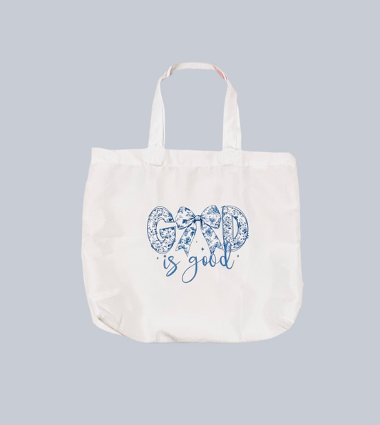 God Is Good Bow Tote Bag