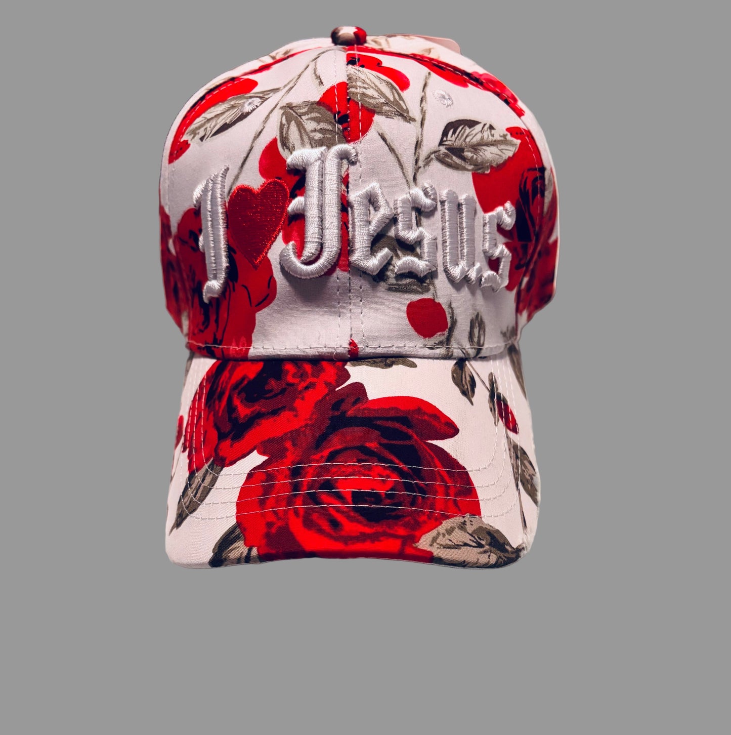 Rose Floral I Love You Jesus Heart Baseball Hat 3 Different Colors Available
