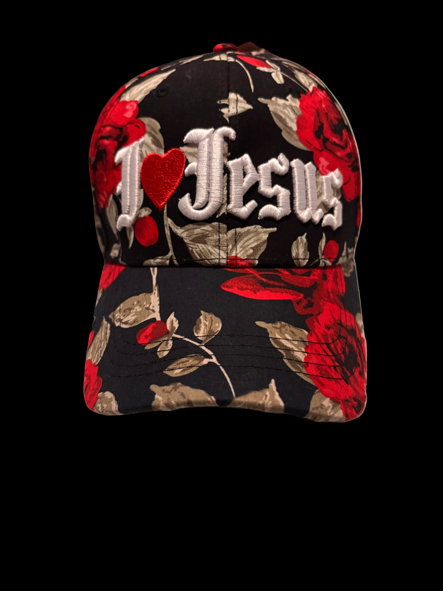 Rose Floral I Love You Jesus Heart Baseball Hat 3 Different Colors Available
