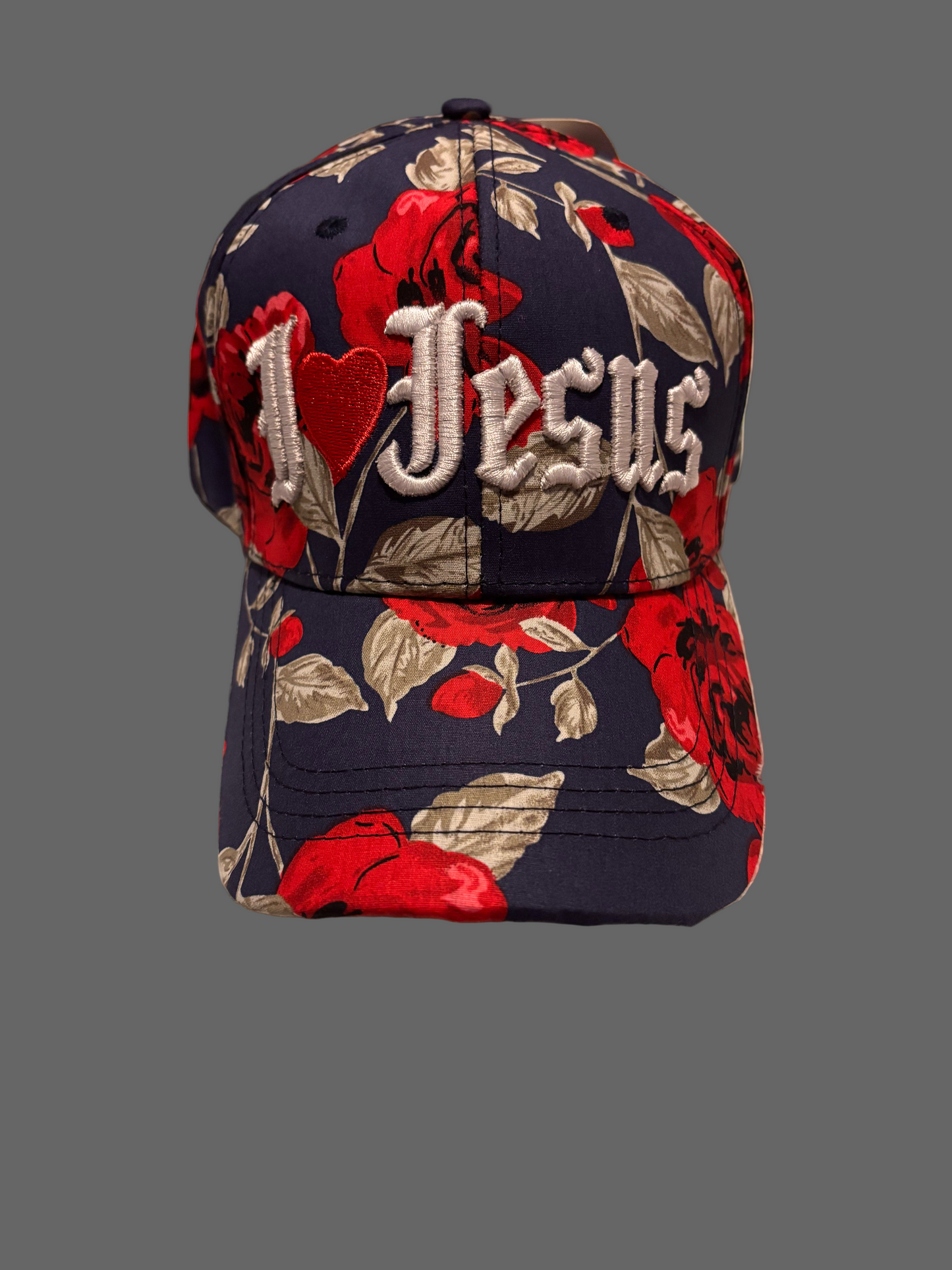 Rose Floral I Love You Jesus Heart Baseball Hat 3 Different Colors Available